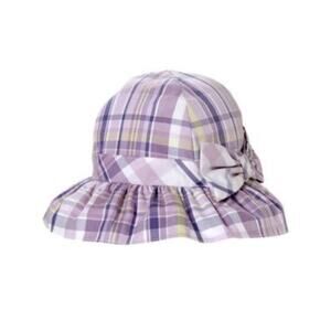 janie jack tea time plaid easter sun hat 2 3 purple lilac cotton
